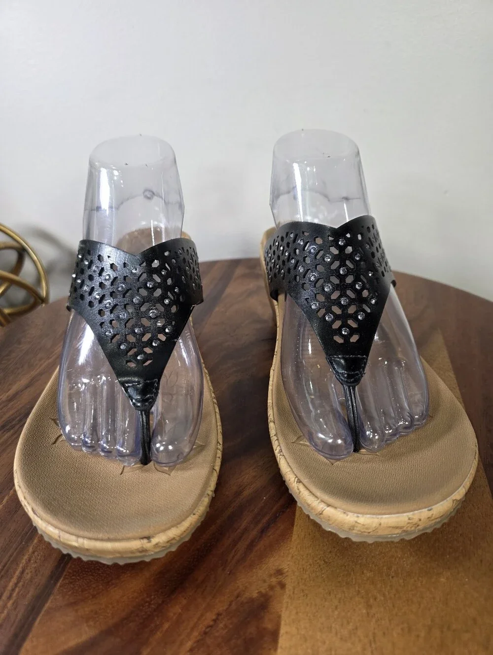Skechers Cali Beverlee Pier Stroll Wedge Sandals Black Size 10 Like New